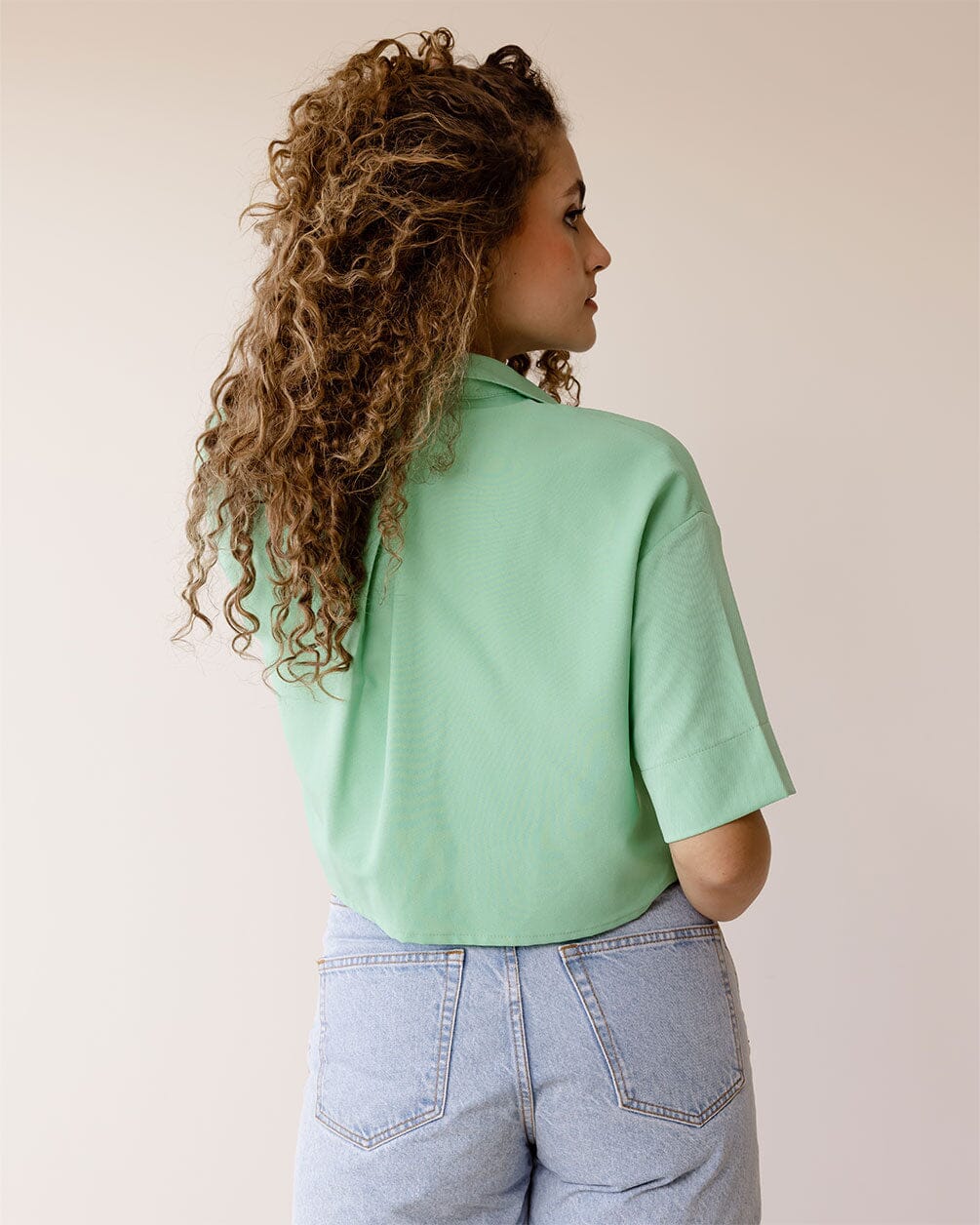 Mint Cropped Shirt Women Shirts IN YOUR SHOE 