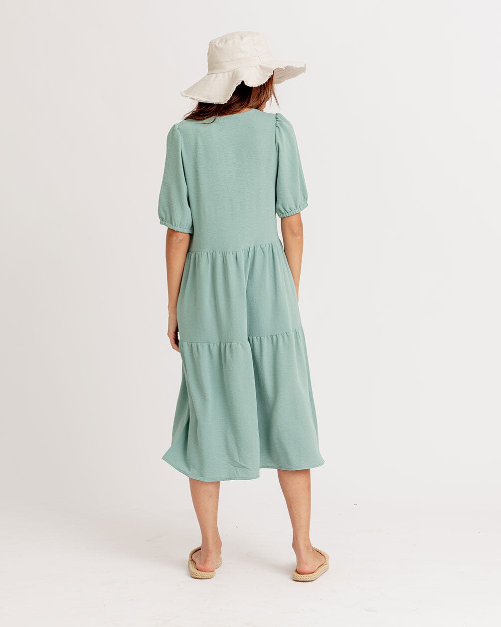 Mint Ruffled Midi Dress Women Dress IN YOUR SHOE 