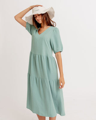 Mint Ruffled Midi Dress Women Dress IN YOUR SHOE 