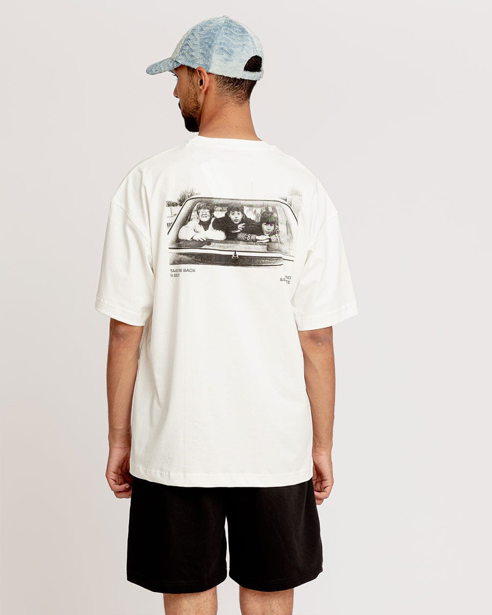 Never Cared Printed Oversized Tee Printed Oversized Tees IN YOUR SHOE 
