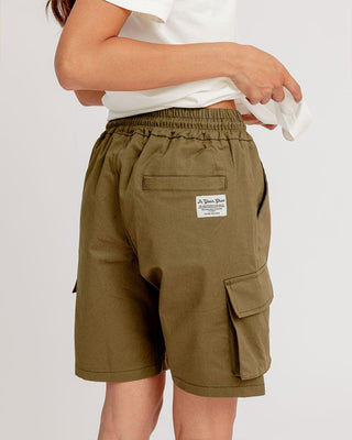 Olive Green Cargo Short Cargo Shorts IN YOUR SHOE 