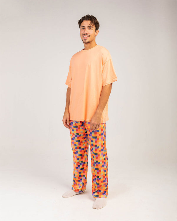 Orange Pixels Fluffy Pjoys