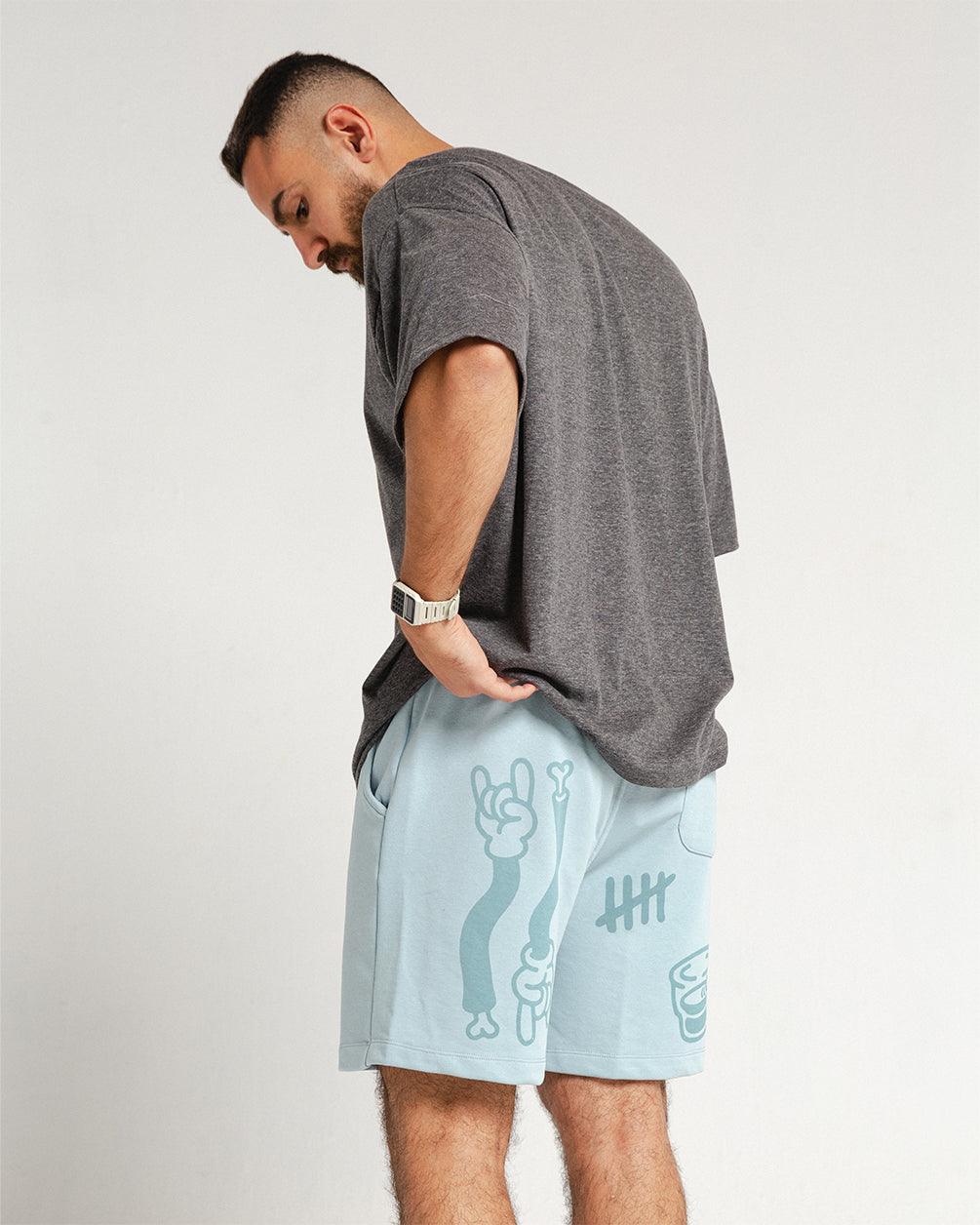 Petroleum Blue Printed Sworts Sworts IN YOUR SHOE XL 