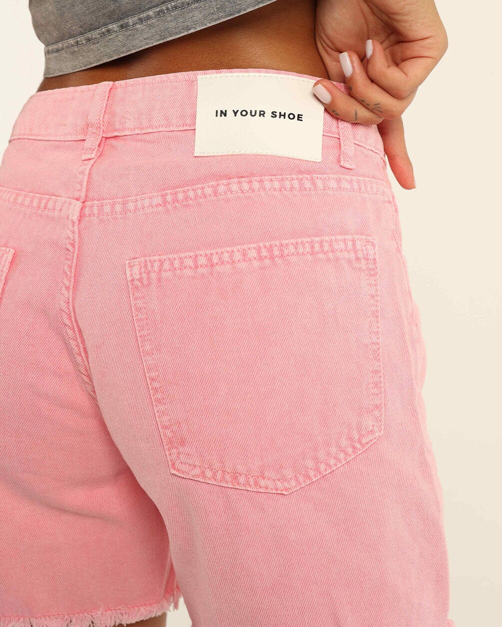 Pink Denim Shorts Denim Short IN YOUR SHOE 38 