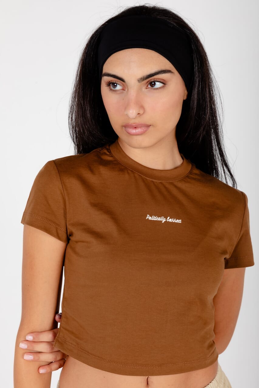 Politically Correct Cropped Tee Statement Cropped Tee IN YOUR SHOE S 