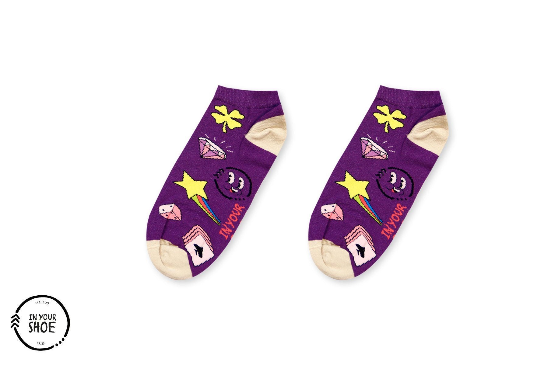 Purple Lucky Socks (Short Socks) Socket IN YOUR SHOE 