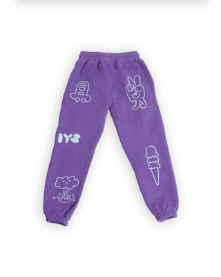 Purple Printed Swants (Kids Sweatpants) Swants (Kids) IN YOUR SHOE 