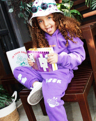 Purple Printed Swants (Kids Sweatpants) Swants (Kids) IN YOUR SHOE 