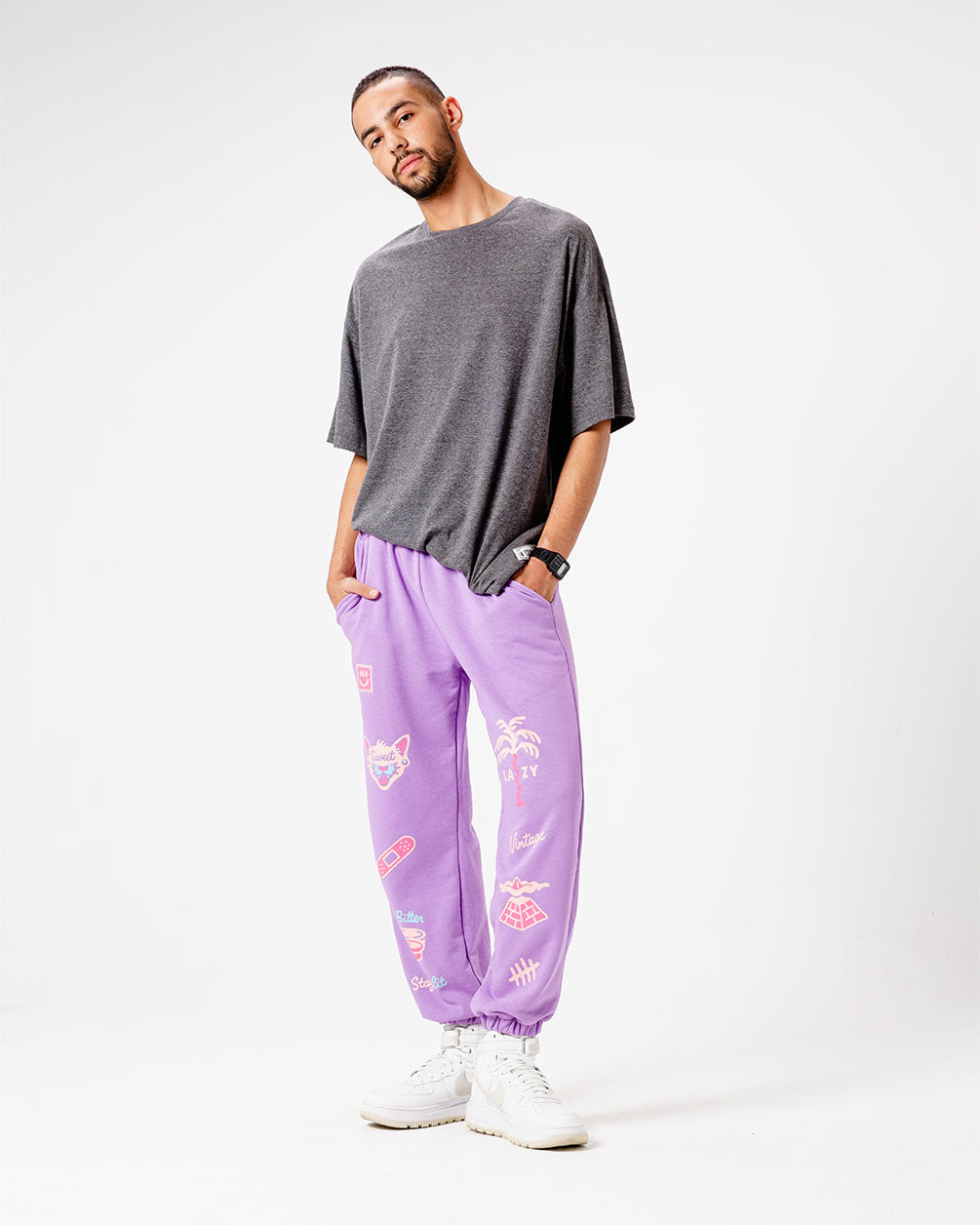 Purple printed Swants (Sweatpants) Swants IN YOUR SHOE 