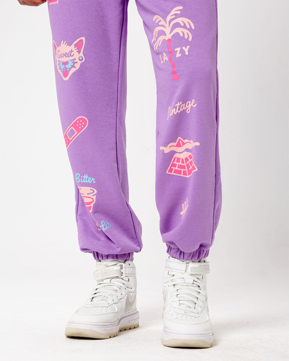 Purple printed Swants (Sweatpants) Swants IN YOUR SHOE M 