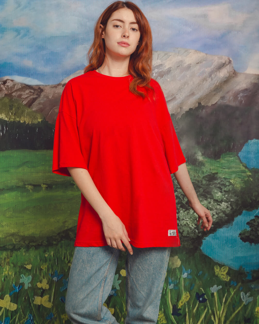 Red - Basic Oversized Tees Basic Oversized Tees IN YOUR SHOE S 