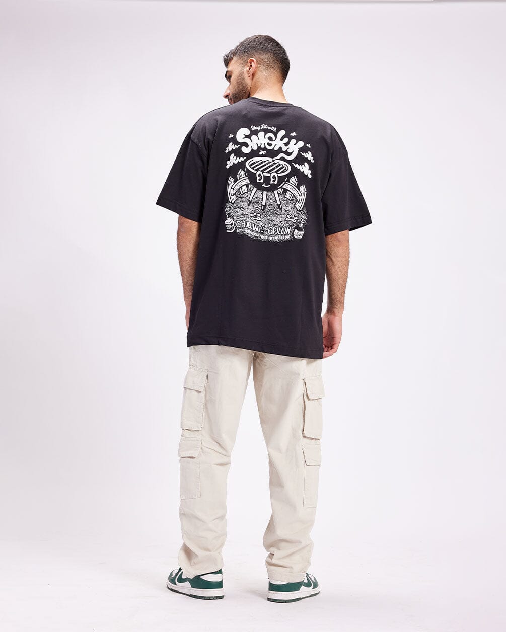 Smokey Printed Oversized Tee Printed Oversized Tees IN YOUR SHOE L 