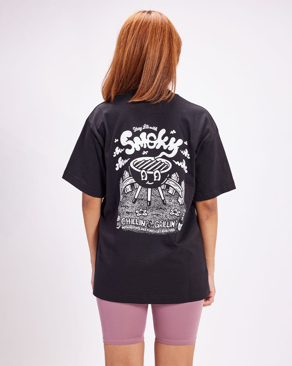 Smokey Printed Oversized Tee Printed Oversized Tees IN YOUR SHOE M 