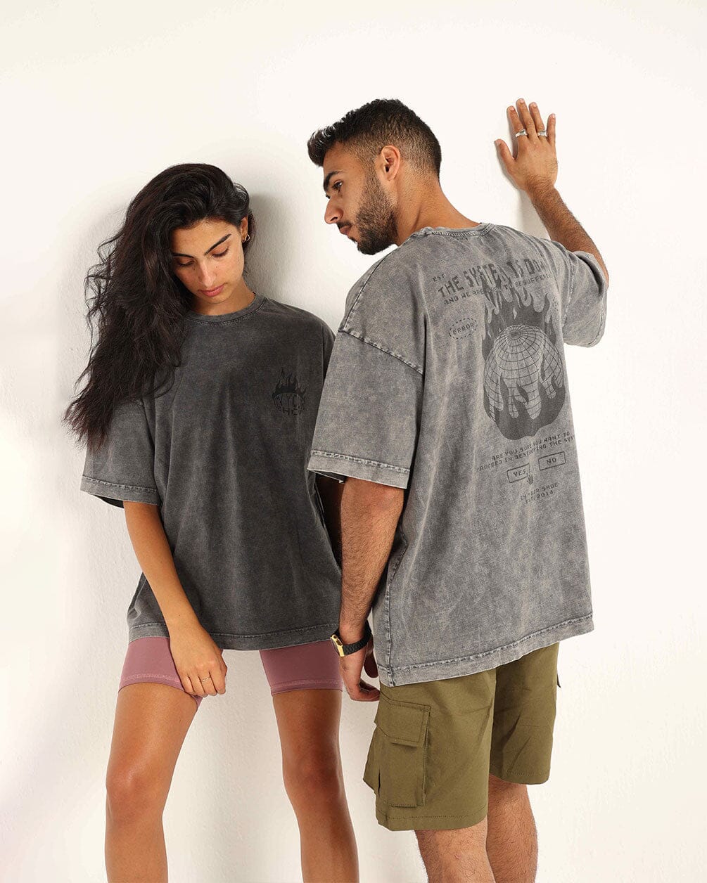 System Is Down Acid Washed Oversized Tee Washed Oversized Tee IN YOUR SHOE XS 