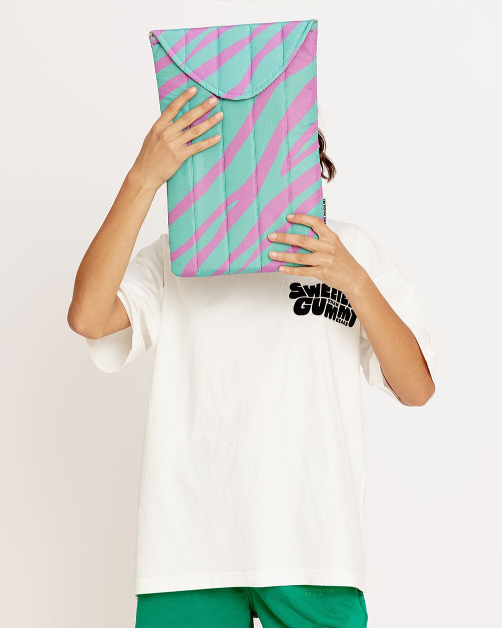 Teal Zebra Laptop Sleeve Laptop Sleeve IN YOUR SHOE 
