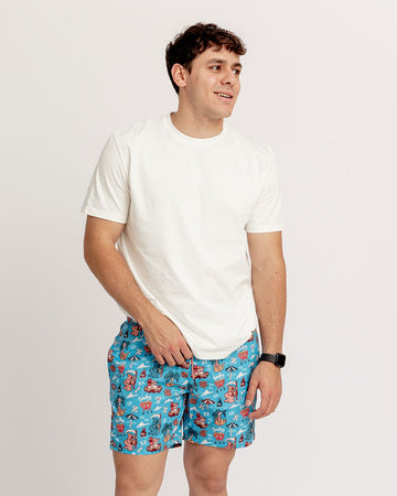 Turquoise Sea Ghost - Swim Shorts Swim Shorts IN YOUR SHOE 