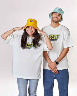 Yellow Peace Cake Bucket Hat Peace Cake X In Your Shoe Bucket Hat IN YOUR SHOE x Peace Cake 